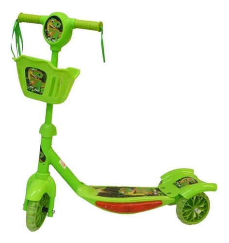 Patinete Infantil 3 Rodas Musical Luzes Led Premium Verde