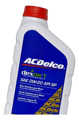 Oleo 0w20 Acdelco Api Sn Sintético Dexos 1