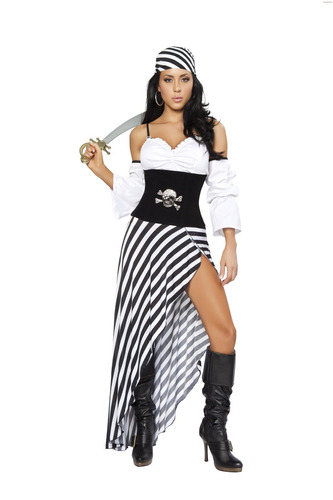 Disfraz Para Mujer Pirata 6 Piezas Halloween 