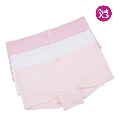 Lili Pink Panty Bóxer Para Adolecentes En Algodón X3 Unidade