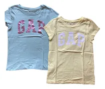 Comprar 2 Remeras Gap Niñas Logo Metalizado\u002F Glitter  Talle 10