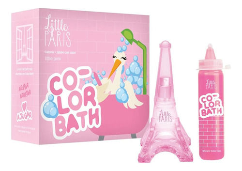 Little Paris Set Color Bath Pink Torre + Jabon Para Pintar Color Rosa