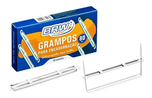 Grampo Trilho Metal 80mm Brw Caixa C/ 50 