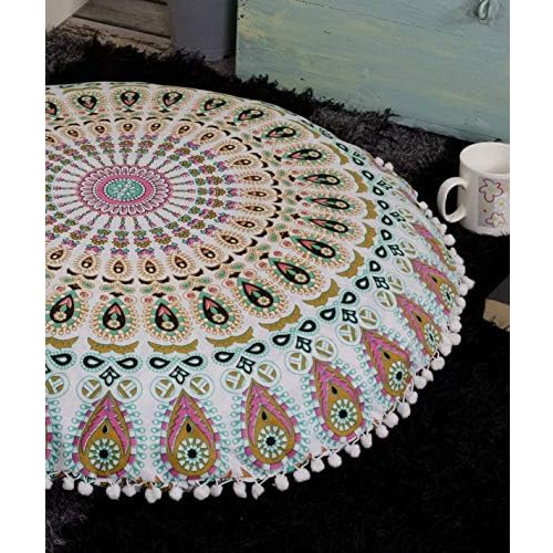 Funda De Cojín Grande Suelo De Mandala Hippie, Funda D...
