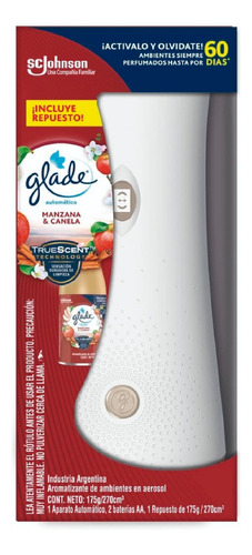 Glade® Automático + Repuesto Manzana & Canela + Pilas