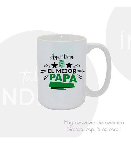 Mug Cervecero Para Papá Equipos De Futbol