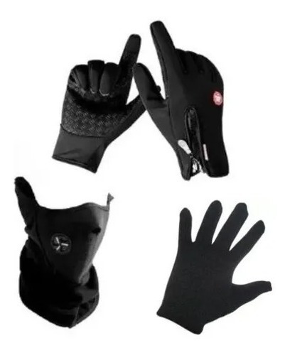 Guantes Con Cierre + Guantes Primera Piel + Cuello Bitemarke