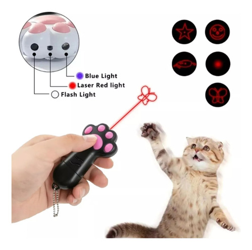 Laser 5 En 1 Lámpara Led Luz Negra Garrita Juguete Para Gato