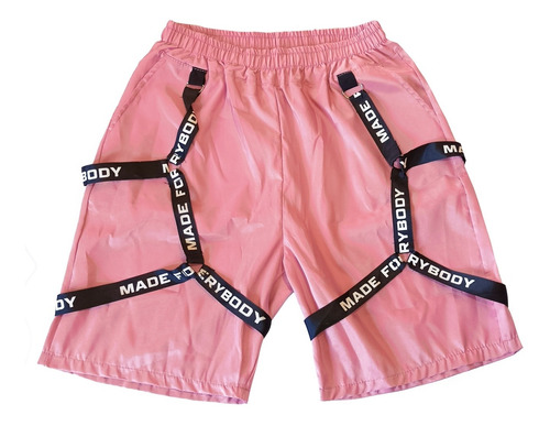 Pantalon Bermuda Short Pink Alternative Rock Kpop Moda