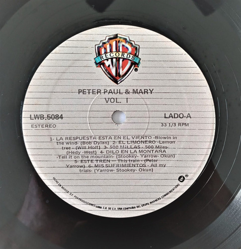 Peter Paul And Mary Lp Exitos De Oro (Usado)