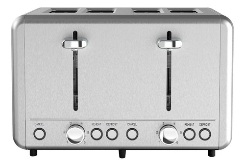 Tostadora Nappo Inox 1850w 4 Ranuras Extra Grandes Loi