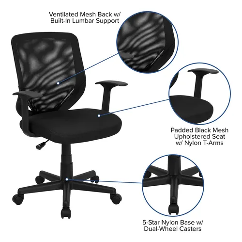 Muebles Flash Howard Respaldo Medio Silla De Oficina Con Asi
