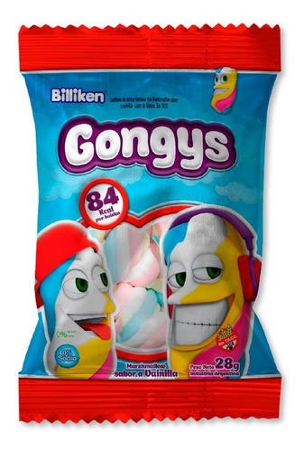 Imagen 2 de 4 de Pack Malvaviscos Gongys Tricolor X 28 Grs X 10 U - Lollipop