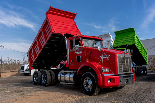 Kenworth T800 Moderno Camión De Volteo De 14 Mts Rojo