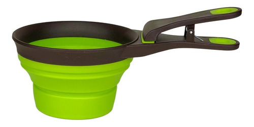 Matchi Cuchara De Silicón Para Croquetas Con Clip Sellador Color Verde 2 Tazas