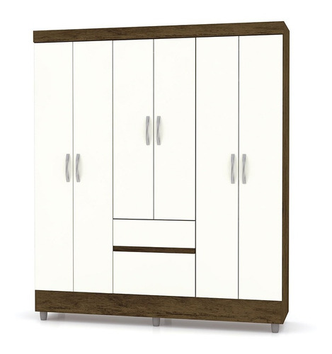 Closet/armario 6 Puertas 2 Cajones Valent - Marrón Color Beige