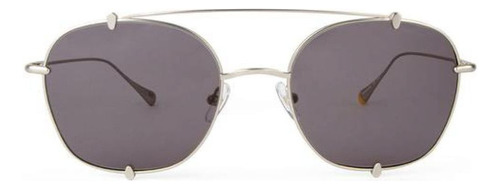 Anteojos de sol polarizados Invicta Eyewear I 20313-DNA-03 Standard, color plateado con marco color plateado, lente negra de policarbonato clásica
