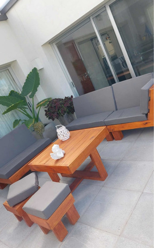 Sillón Esquinero De Madera Maciza Barbacoa Jardín Exterior