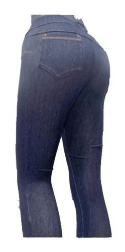 Calza De Jeans De Mujer,talles1 Al 8 Azul Y Negro Enfloresta