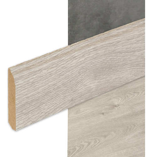 Zocalo Piso 2.4m Largo Mdf Curves 8cm Altura X Unidad