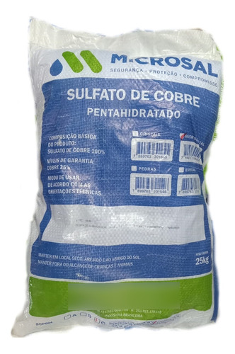 Sulfato De Cobre X 25 Kg