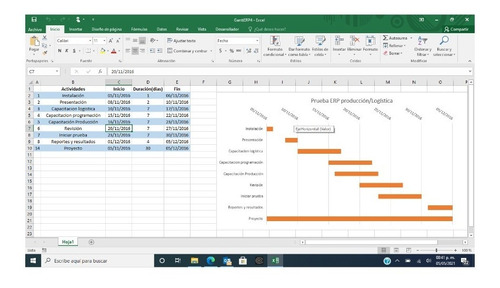 Diagrama De Gantt En Excel