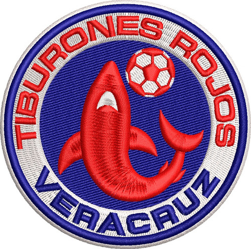 Escudo Tiburones Rojos Veracruz, Futbol, Parche Bordado