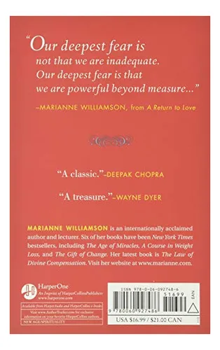 Book : A Return To Love Reflections On The Principles Of A.