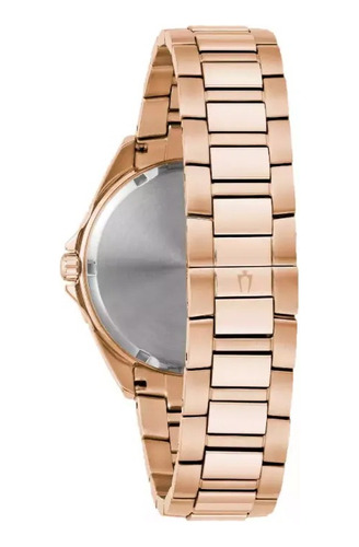 Reloj Bulova Phantom Rainbow Cristales Original 97a180 Color de la correa Oro rosa Color del bisel Multicolor Color del fondo Negro