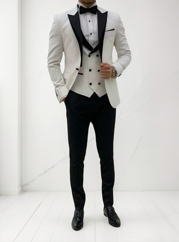 Traje Smoking Entallado De Mecanica ( Saco Y Pantalon )