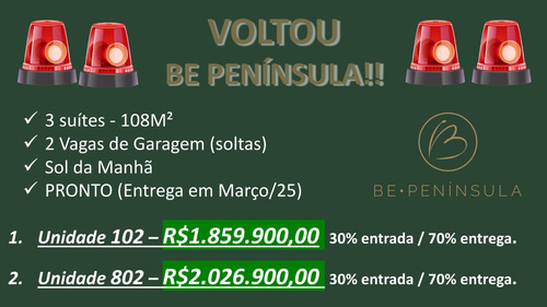 3qtos Com 2 Banheiros No Melhor Ponto Da Península Na Barra.