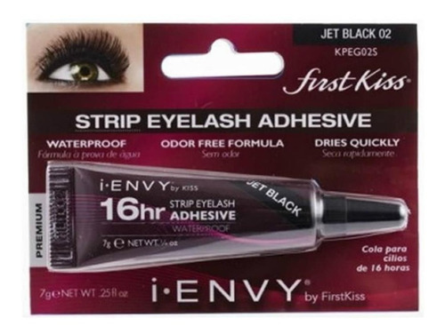 Cola Para Cílios Postiços Kiss Ny I-envy Longa Duração 16 H Cor Preto