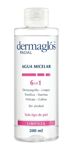 Dermaglós Facial Agua Micelar 6 En 1 Desmaquillante 200ml