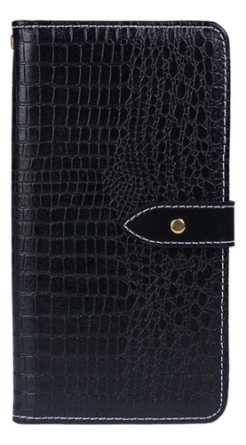 Estojo De Couro Preto Idewei Crocodile Texture Horizontal Fl
