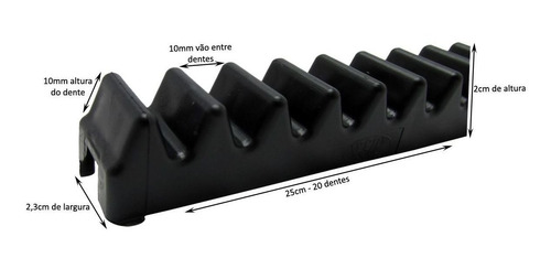 5pcs Gomo Rossi Original Nylon Cremalheira 25cm 05 Unidades Com 25cm Cada Total 1,25mts