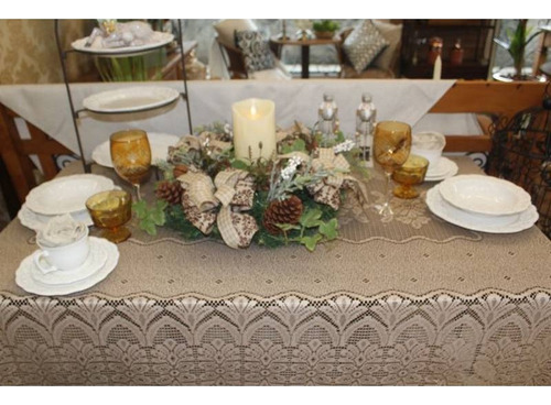Toalha De Mesa Retangular Renda 220x150cm Premium Rendada