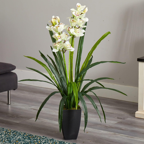 Casi Natural 39 Pulgadas. Planta Artificial De Orquídea Cymb