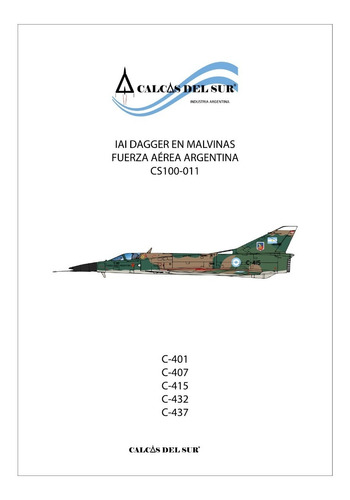 Calcas Iai Dagger En Malvinas  1/100 Calcas Del Sur