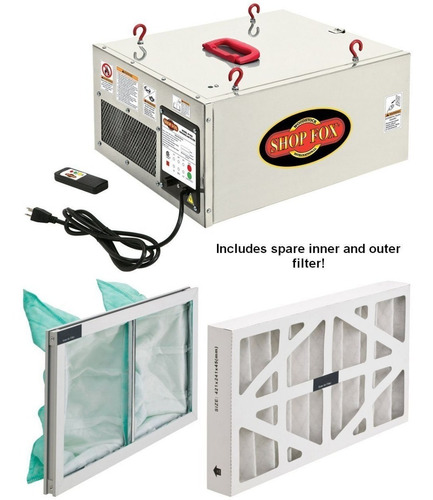 Filtro Purificador De Aire Shop Fox W1830 Para Carpinteria (Usado)