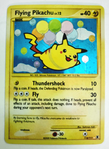 Carta Pokemon Tgc Flying Pikachu/ Rising Rivals/ Original