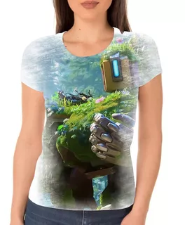 Camisa Camiseta Feminina Overwatch Bastion Jogo Em Alta 2