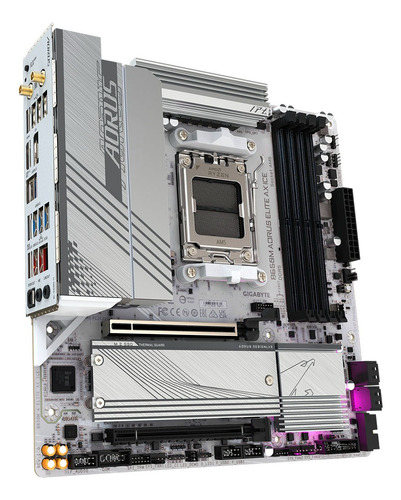 Placa Mãe Aorus Elite Ax Ice B650m Amd Socket Am5 Matx Cor Branco Gigabyte Branco