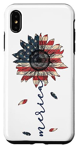 Funda Para iPhone XS Max Funny 4 De Julio Merica Sunflow-02