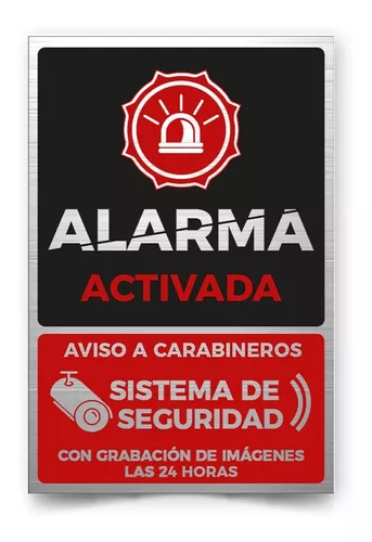 Señal Metalizada Alarma Activada Sistema Seguridad 30x20cm