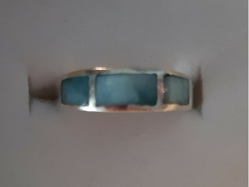 Anillo En Plata Y Larimar