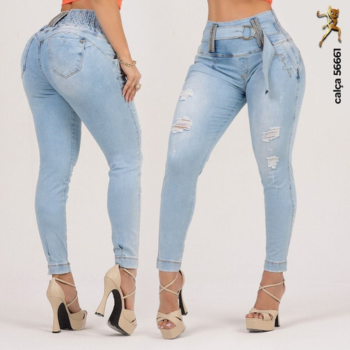 Imagem 2 de 3 de Calça Rhero Jeans Feminina Levanta Bumbum Bojo Rhero Lycra
