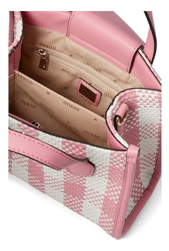 Guess Mini Bolso Tote Silvana Con Doble Compartimento, Rosa