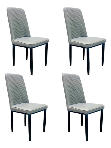 Pack 4 Silla Comedor Serenova Estructura De La Silla 57045 - Gris Asiento Gris Diseño De La Tela Liso