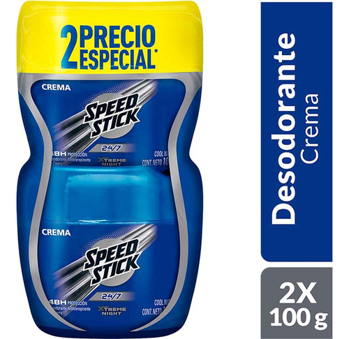 Desodorante Antitranspirante En Crema Speed Stick 2x100grs