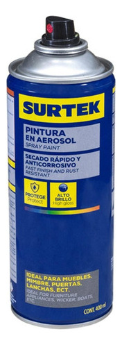 Pintura Aerosol Spray Lata Rojo Primario 400 Ml Hogar Surtek